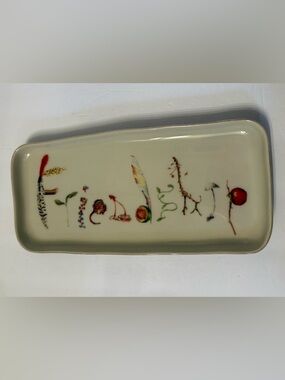 JULISKA FOREST WALK FRIENDSHIP TRAY SERVEWARE PORTUGAL CREAM RECTANGLE 10.5”